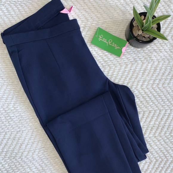 Lilly Pulitzer Alessia Stretch Dinner Pants Blue Size 4 - Picture 3 of 16